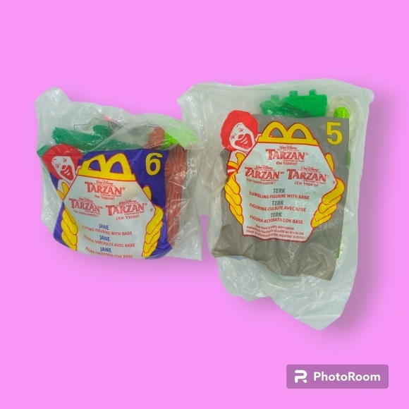 Vintage 2000 McDonald's Disney Tarzan Jane & Terk Figurines Happy Meal Toys - Picture 1 of 7